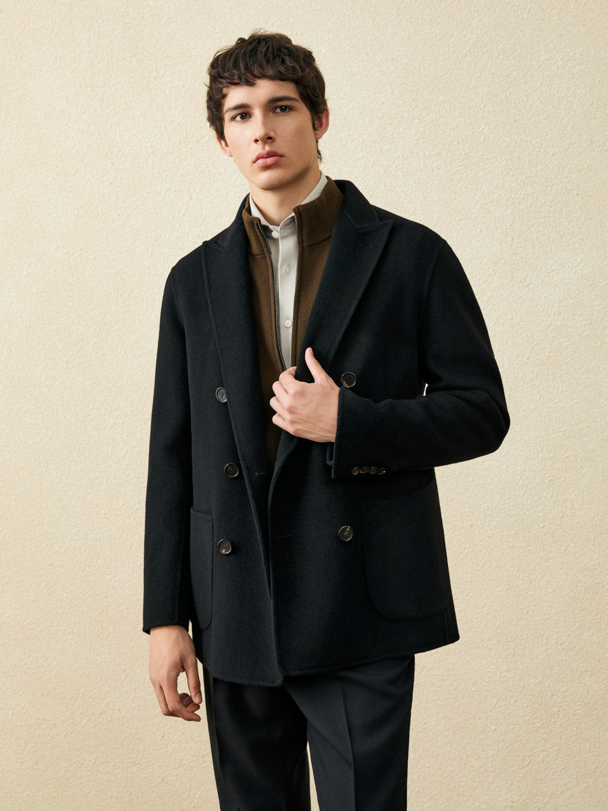 Men‘s 100% Wool Short Coat | B – Wool Coat Peacoat recenzja i cena