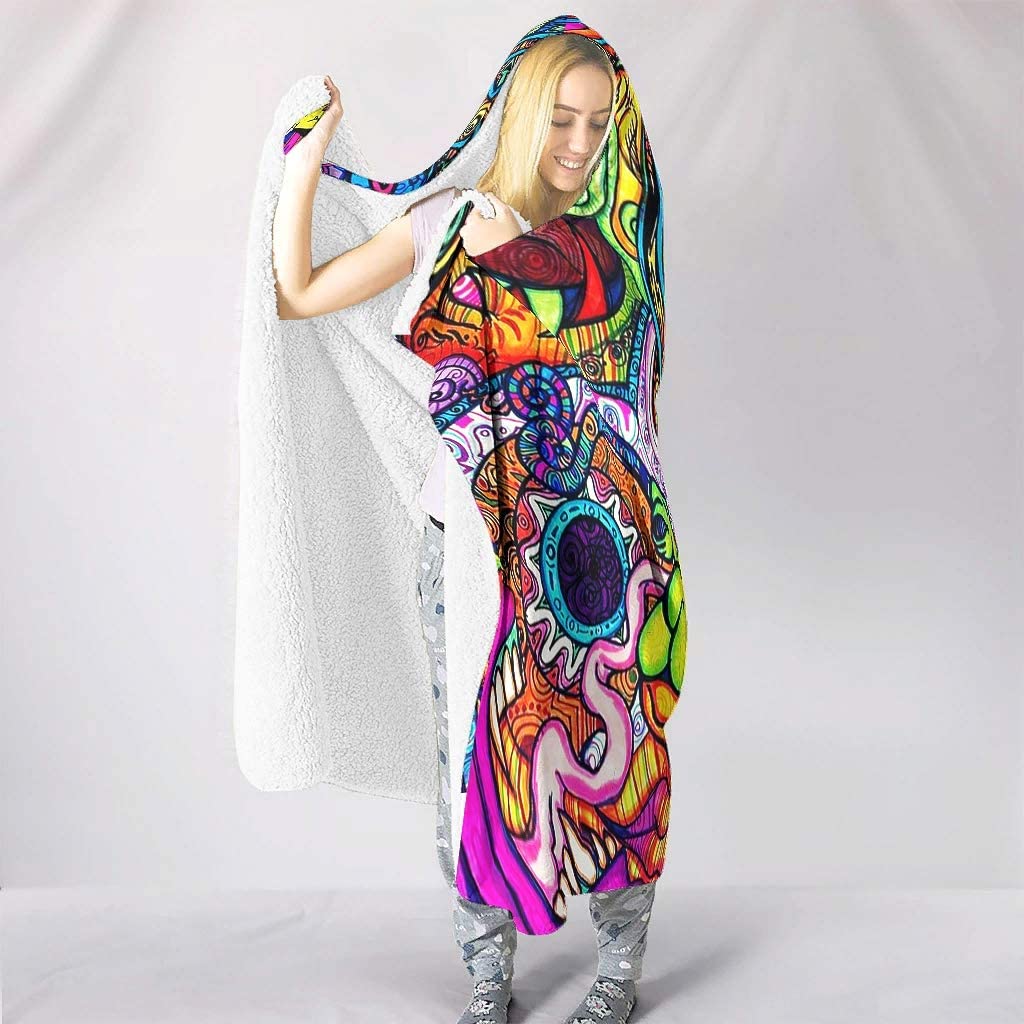Abstract Bright Trippy Rainbow – Sherpa Hoodie Fleece recenzja i cena