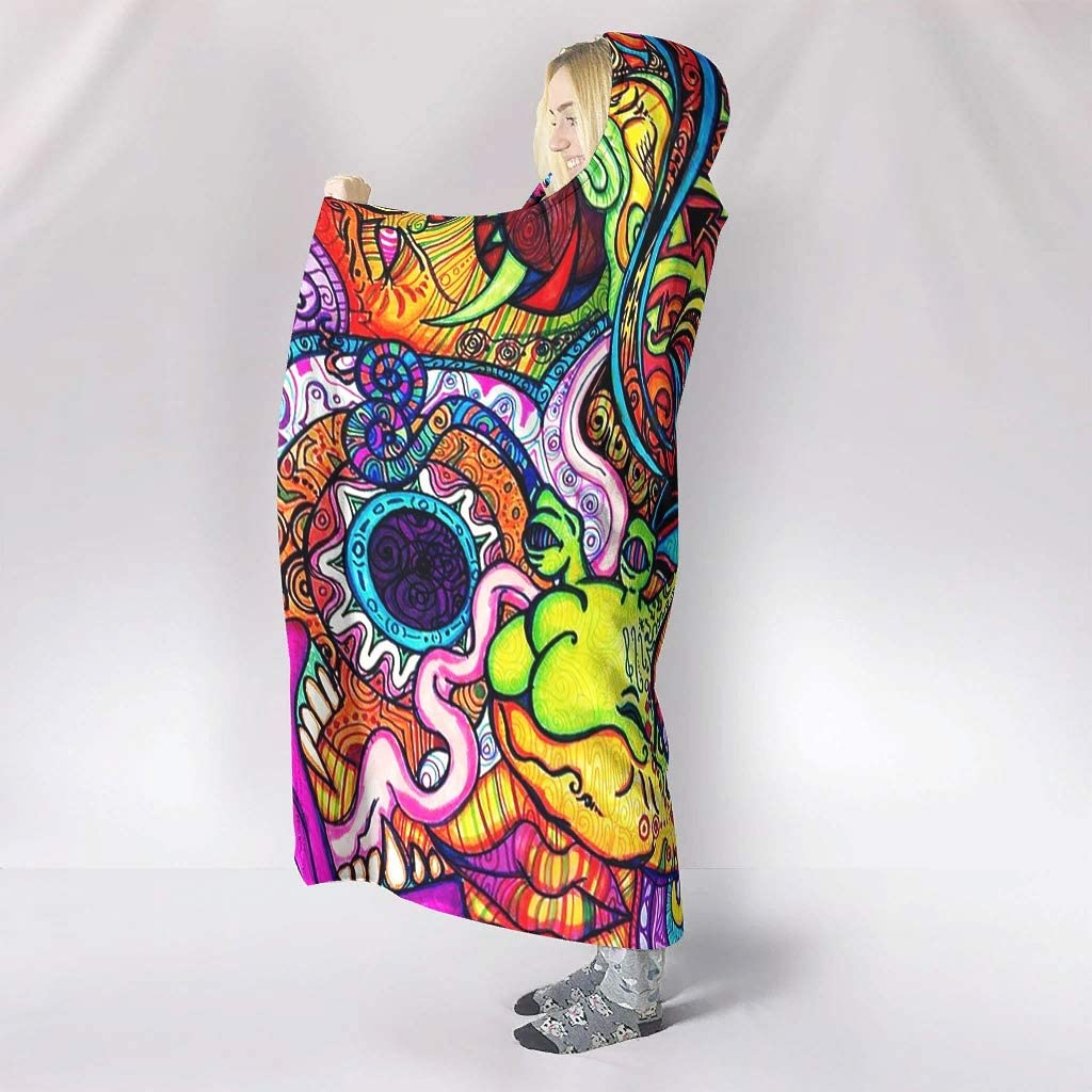 Abstract Bright Trippy Rainbow – Sherpa Hoodie Fleece recenzja i cena