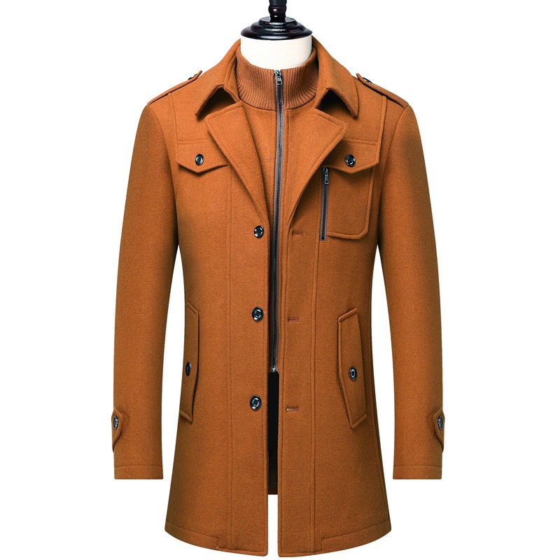 Men's Winter Wool Blend Coat D – Wool Coat Peacoat recenzja i cena