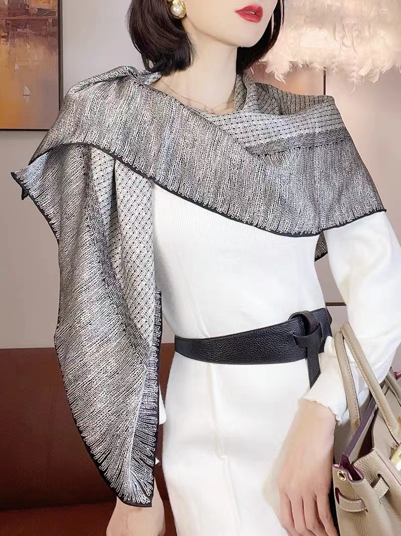 BYSIFA| Brand Silver Grey Wome – Shawl Wrap Winter recenzja i cena