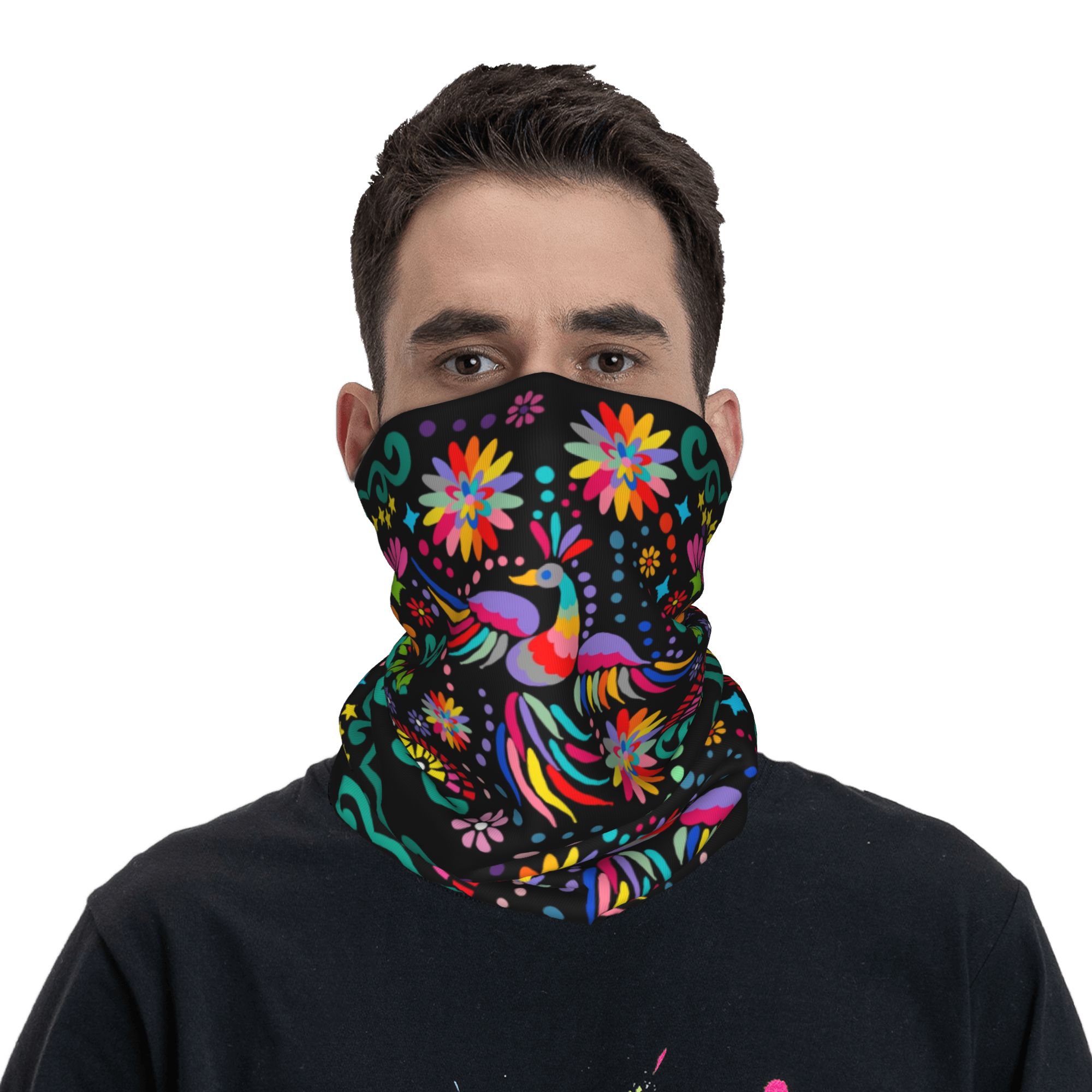 Custom Mexican Floral Flower T – Neck Gaiter Fleece recenzja i cena