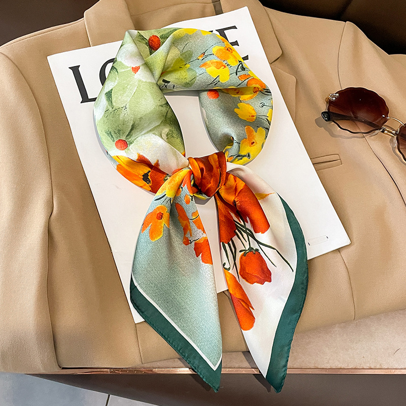 70x70cm Silk Scarf Square For  – Shawl Wrap Winter recenzja i cena