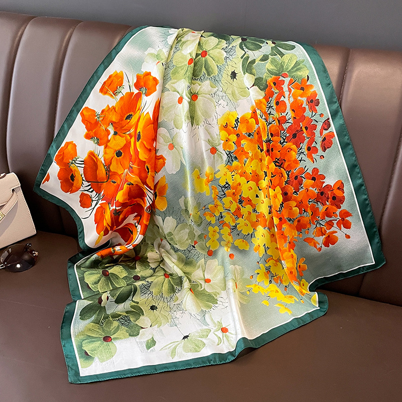 70x70cm Silk Scarf Square For  – Shawl Wrap Winter recenzja i cena
