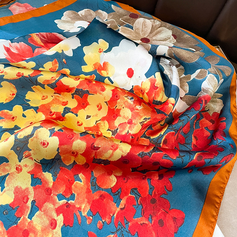 70x70cm Silk Scarf Square For  – Shawl Wrap Winter recenzja i cena