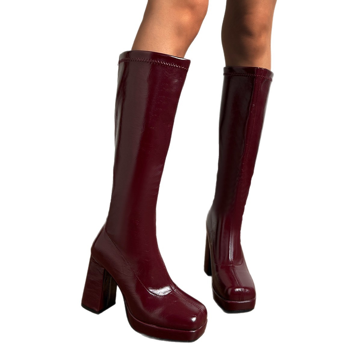 Wine Red Knee High Boots, Knig – Waterproof Winter Boot recenzja i cena