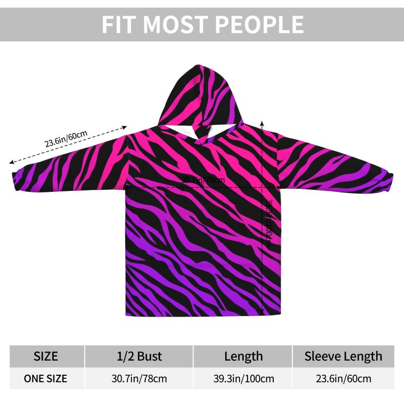 Zebra Stripe Print Wearable Bl – Sherpa Hoodie Fleece recenzja i cena