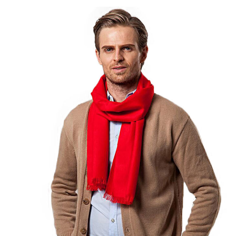 Fashion Winter Solid Color Men – Wool Scarf Men recenzja i cena