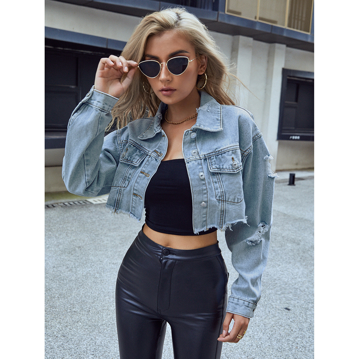 Women Denim Coats Solid Short  – Down Jacket Packable recenzja i cena