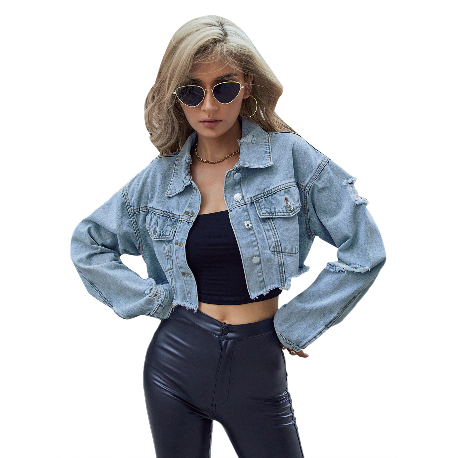 Women Denim Coats Solid Short  – Down Jacket Packable recenzja i cena