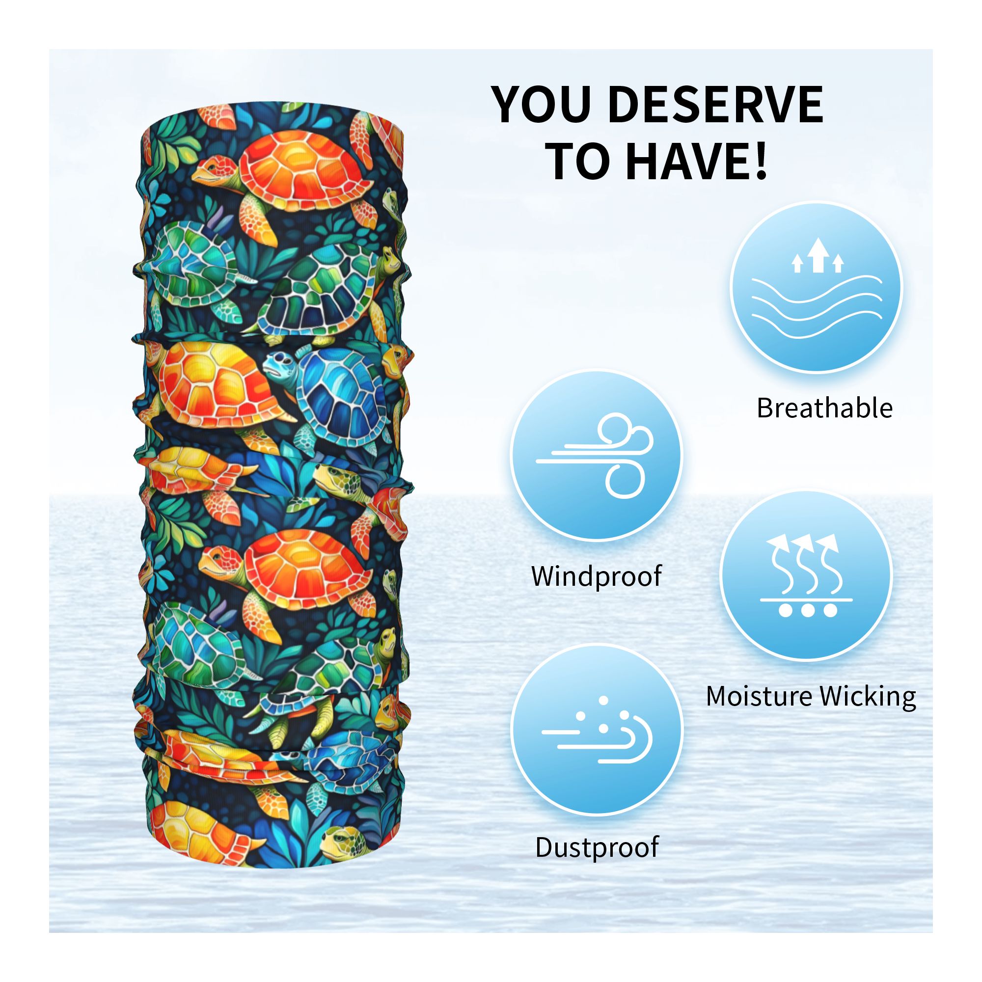 Custom Funny Colorful Sea Turt – Neck Gaiter Fleece recenzja i cena
