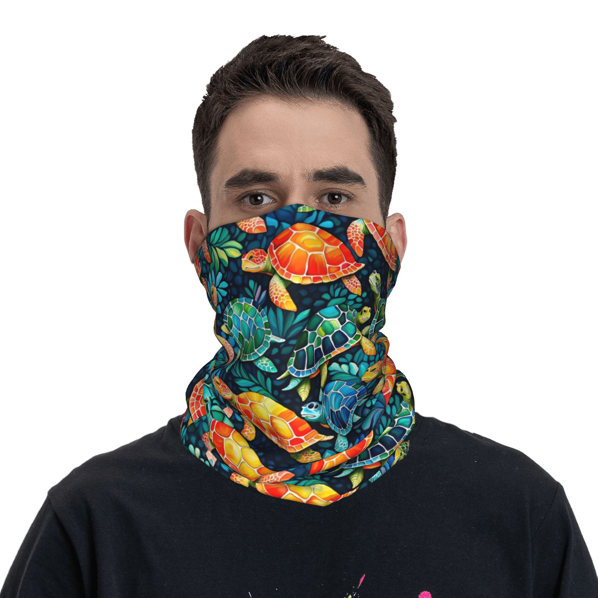 Custom Funny Colorful Sea Turt – Neck Gaiter Fleece recenzja i cena