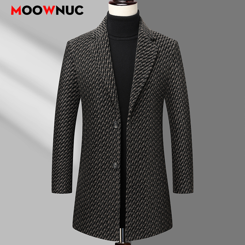 Long Coat Men Mens Wool Jacket – Wool Coat Peacoat recenzja i cena