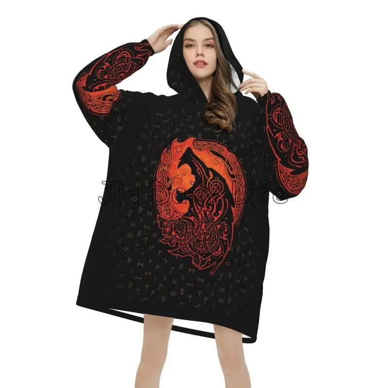 Viking Wolf Knot Fenrir Wearab – Sherpa Hoodie Fleece recenzja i cena