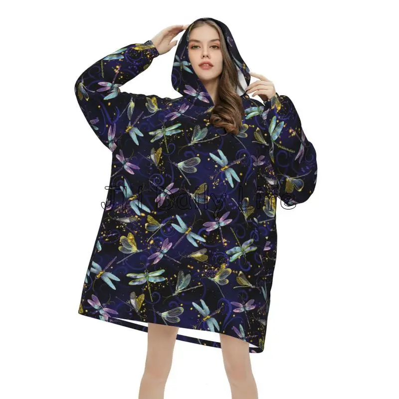 Dragonfly Galaxy Wearable Blan – Sherpa Hoodie Fleece recenzja i cena