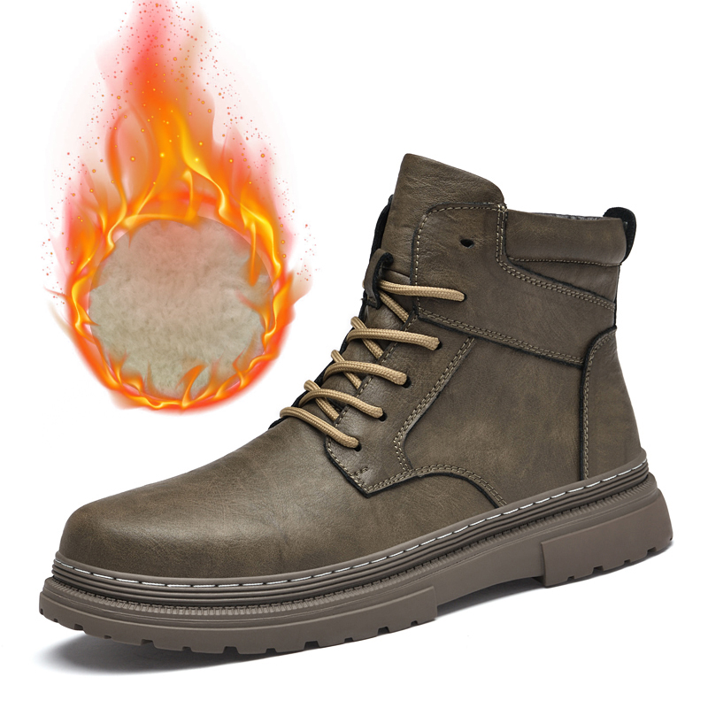 Warm Winter Men Leather Shoes  – Waterproof Winter Boot recenzja i cena