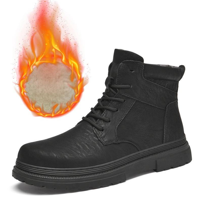 Warm Winter Men Leather Shoes  – Waterproof Winter Boot recenzja i cena