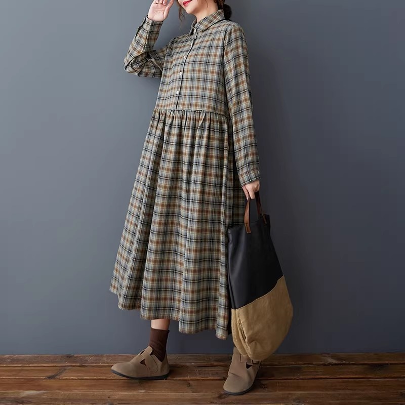 Korean Loose Retro Plaid Shirt – Flannel Shirt Lined recenzja i cena