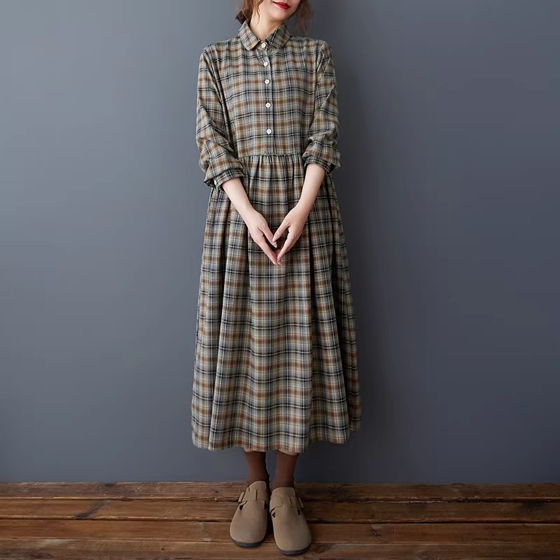 Korean Loose Retro Plaid Shirt – Flannel Shirt Lined recenzja i cena