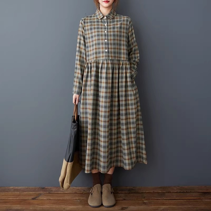 Korean Loose Retro Plaid Shirt – Flannel Shirt Lined recenzja i cena