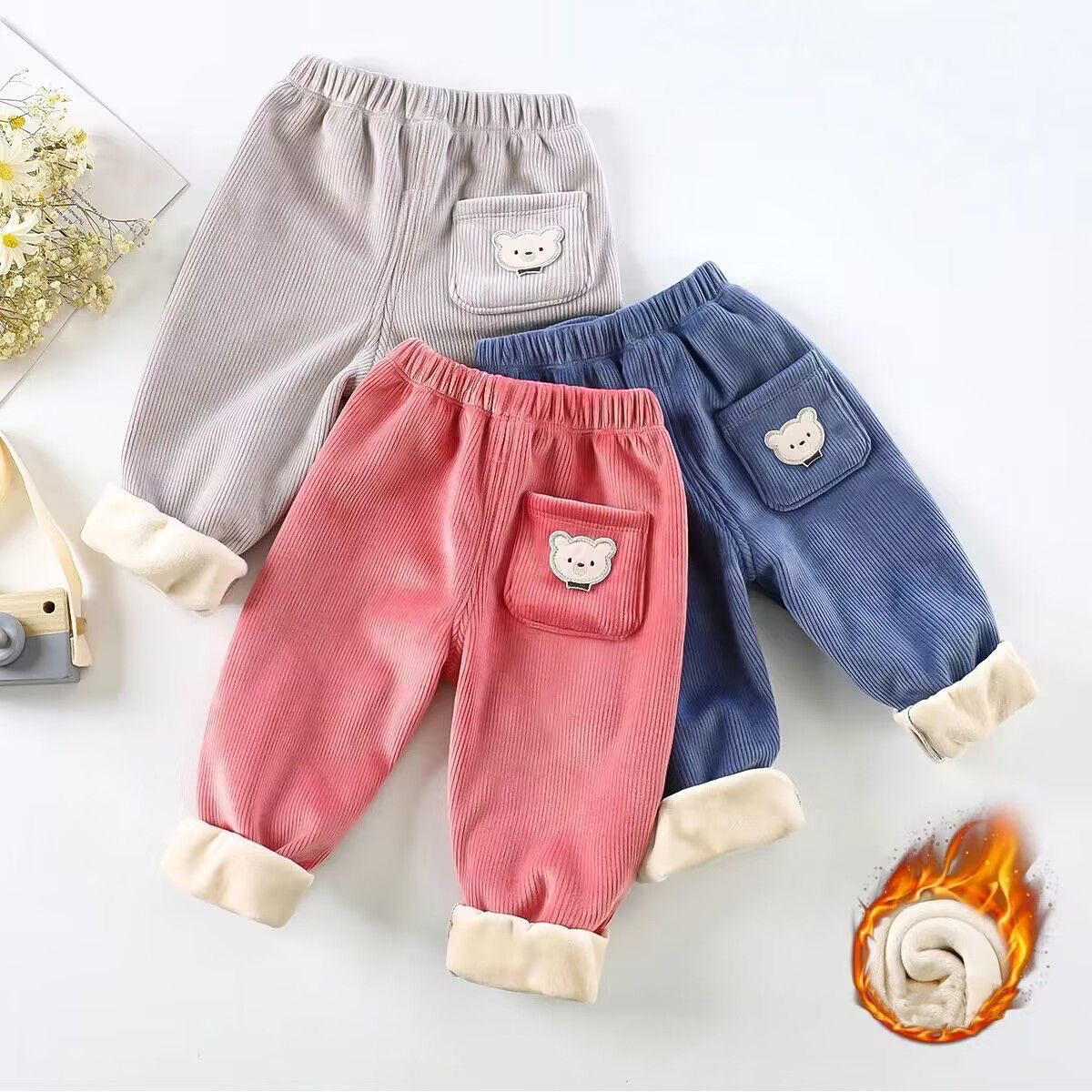1pcs Boy Girl Winter Velvet Co – Corduroy Pant Warm recenzja i cena