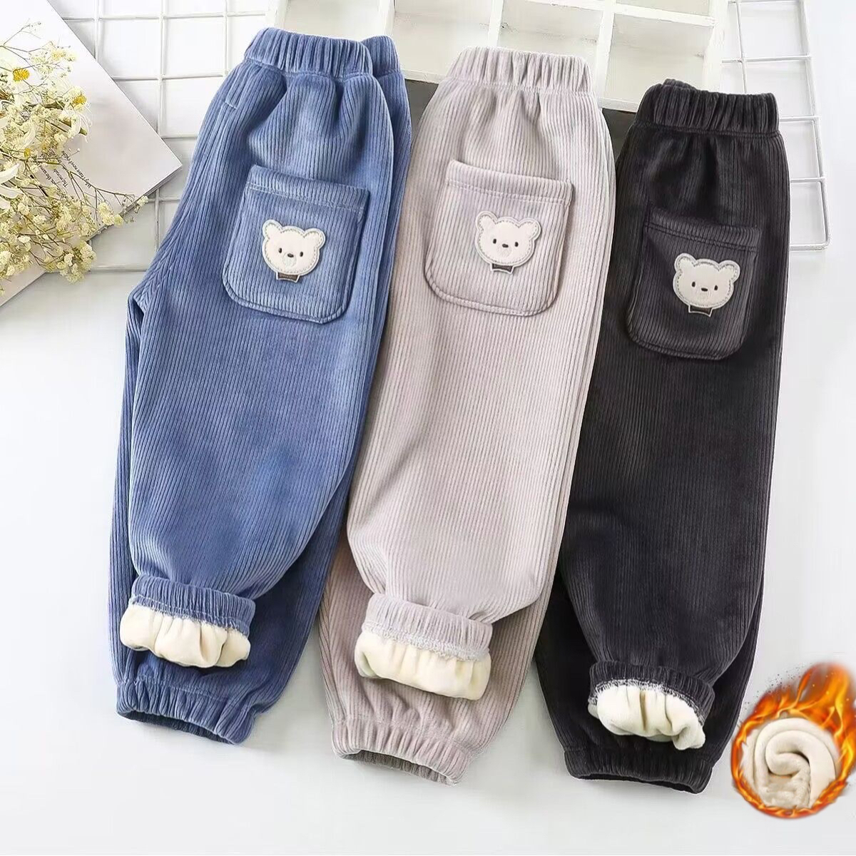 1pcs Boy Girl Winter Velvet Co – Corduroy Pant Warm recenzja i cena