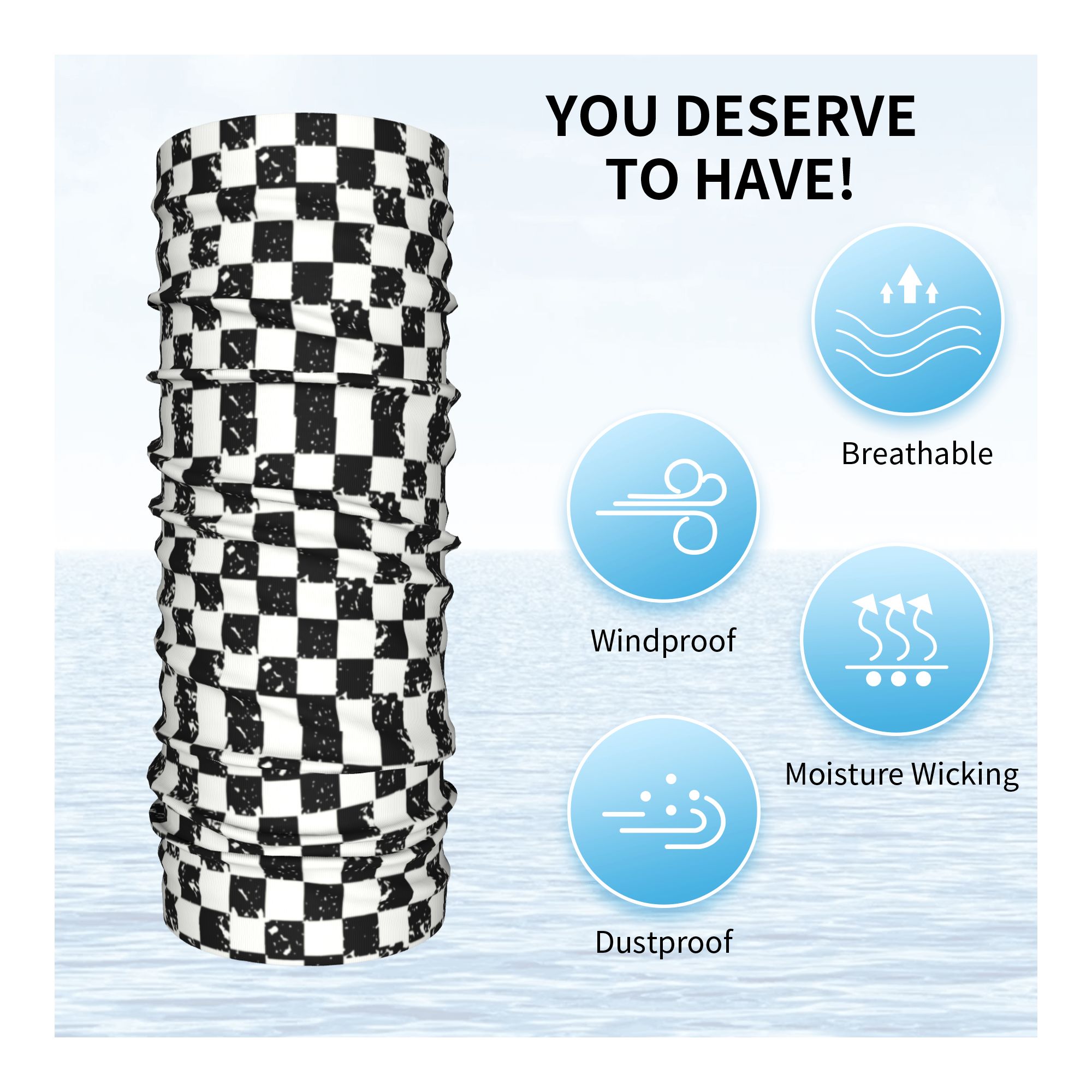Custom Retro Checkered Flag Wi – Neck Gaiter Fleece recenzja i cena