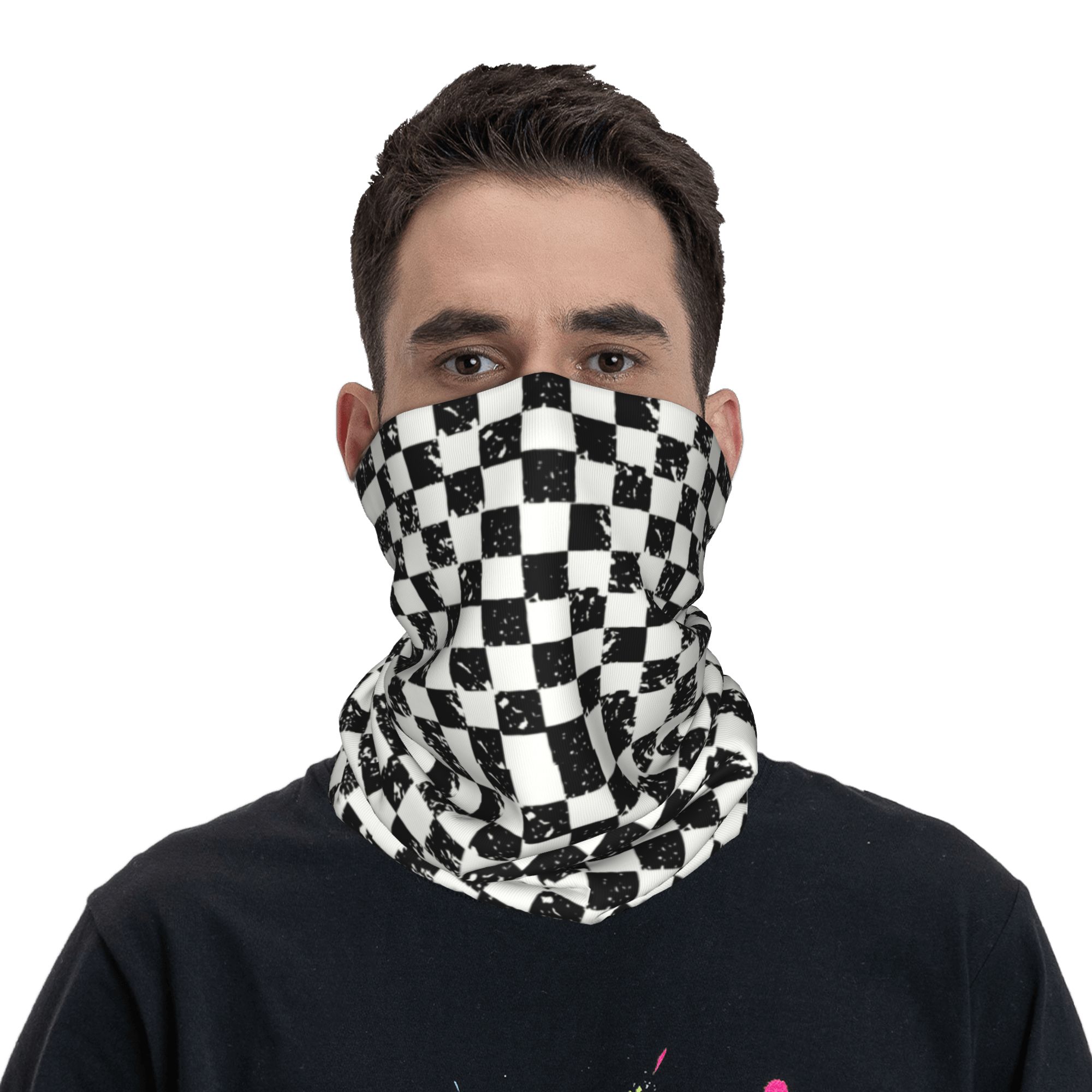 Custom Retro Checkered Flag Wi – Neck Gaiter Fleece recenzja i cena