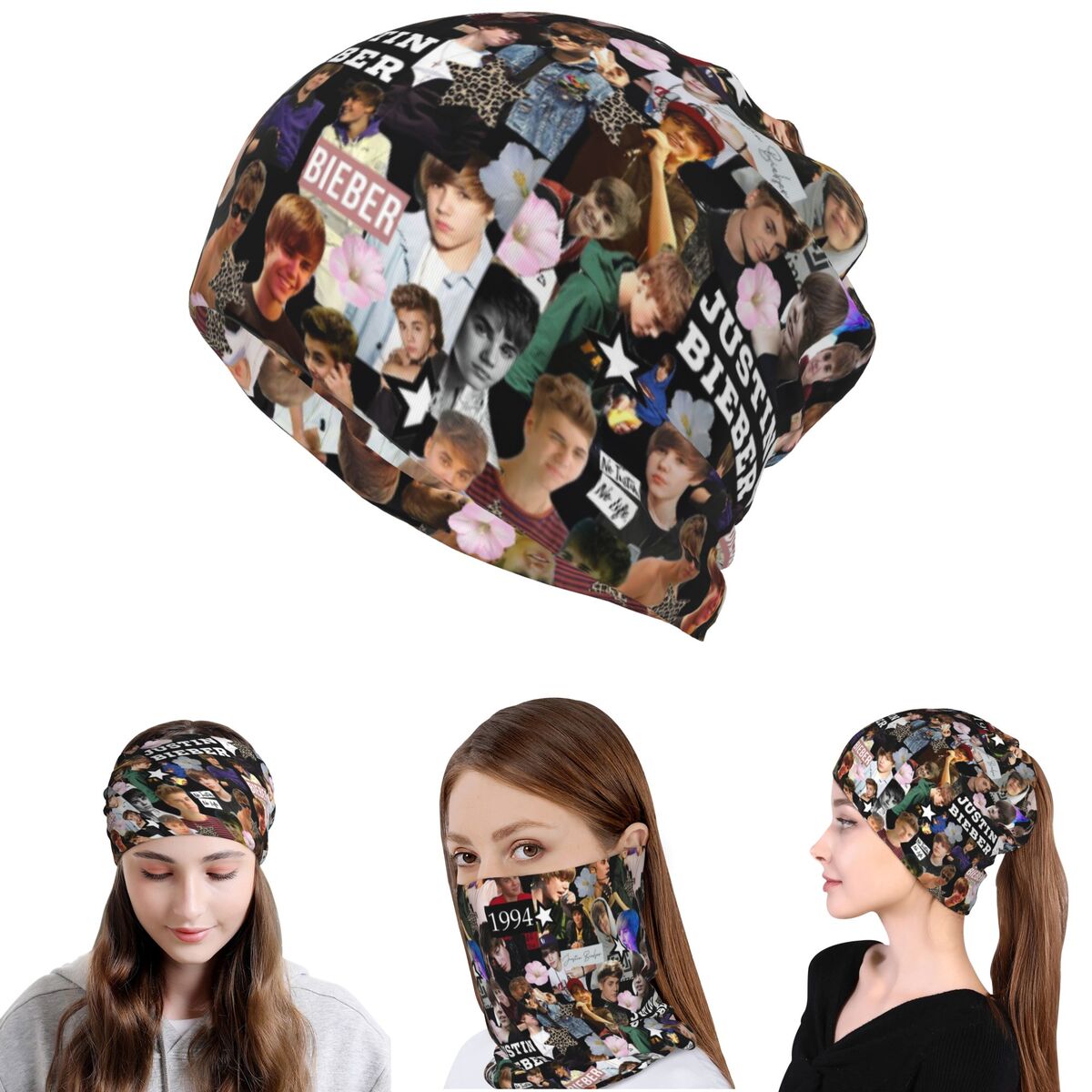 Justin Bieber Bandana Neck Cov – Knit Beanie Hat Warm recenzja i cena