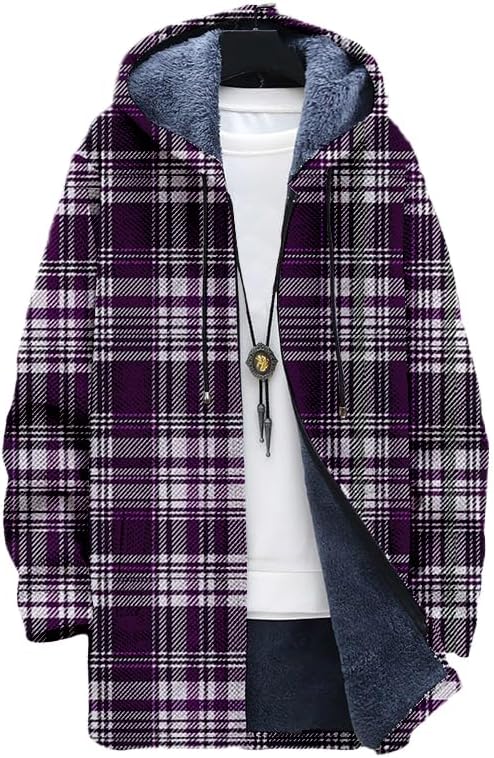 Men's Plaid Cardigan Oversized – Sherpa Hoodie Fleece recenzja i cena