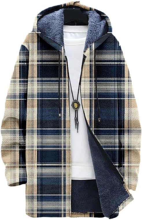 Men's Plaid Cardigan Oversized – Sherpa Hoodie Fleece recenzja i cena