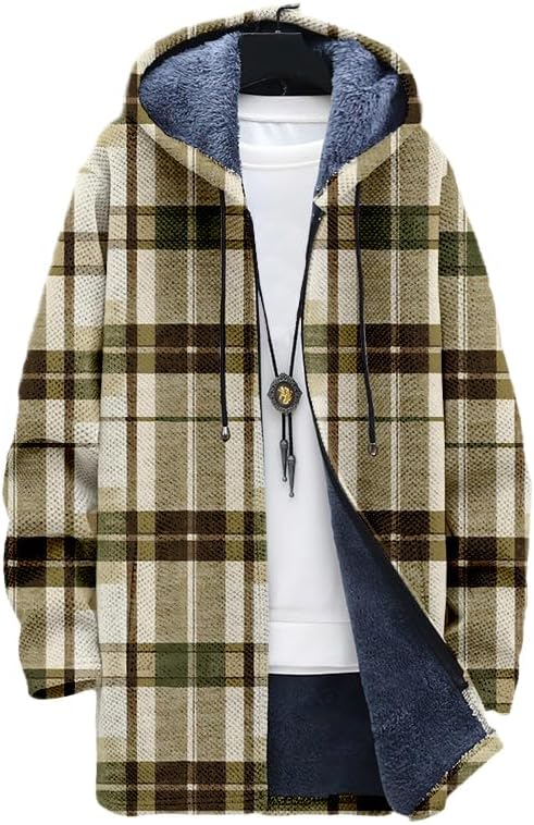 Men's Plaid Cardigan Oversized – Sherpa Hoodie Fleece recenzja i cena