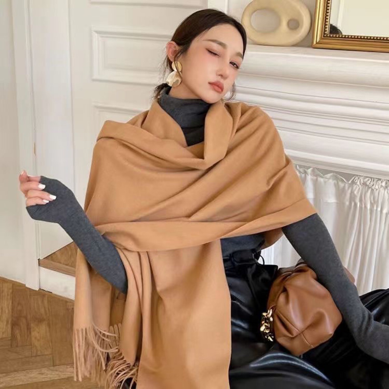 New Black Scarf Cashmere Woman – Wool Scarf Men recenzja i cena