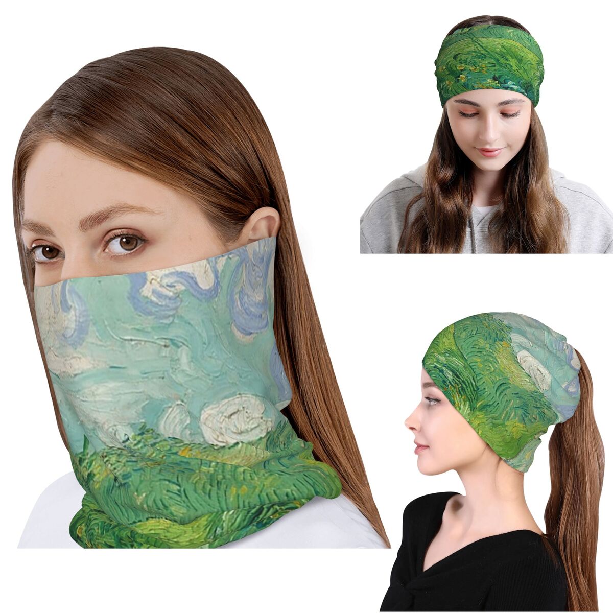 Green Wheat Fields, Auvers, Vi – Knit Beanie Hat Warm recenzja i cena