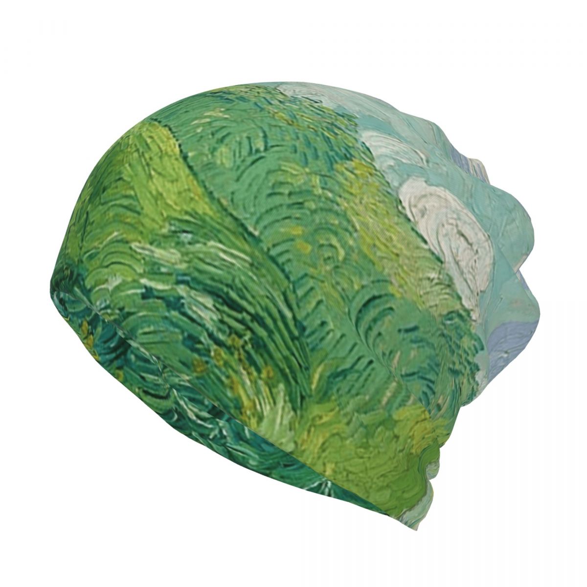 Green Wheat Fields, Auvers, Vi – Knit Beanie Hat Warm recenzja i cena