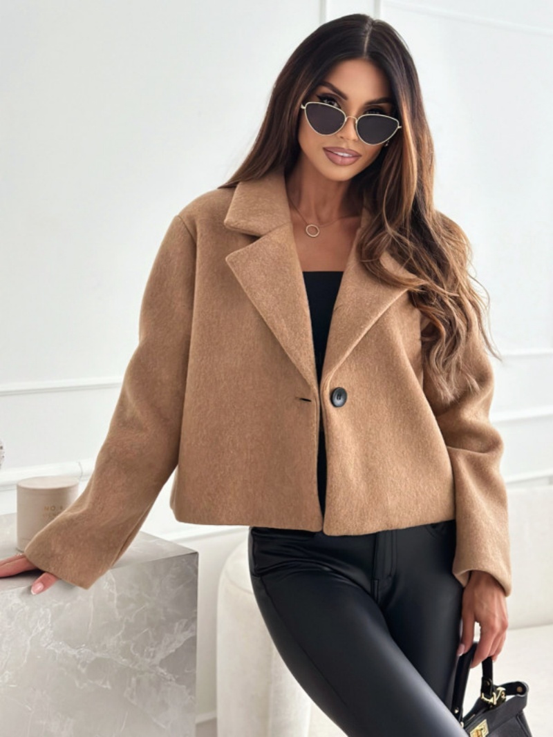 Cropped Trench Coat for Women  – Wool Coat Peacoat recenzja i cena