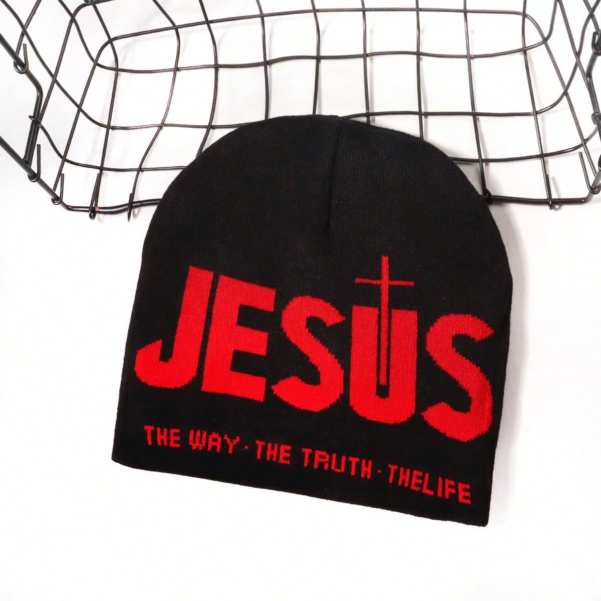 Letter Jacquard Knitted Beanie – Knit Beanie Hat Warm recenzja i cena