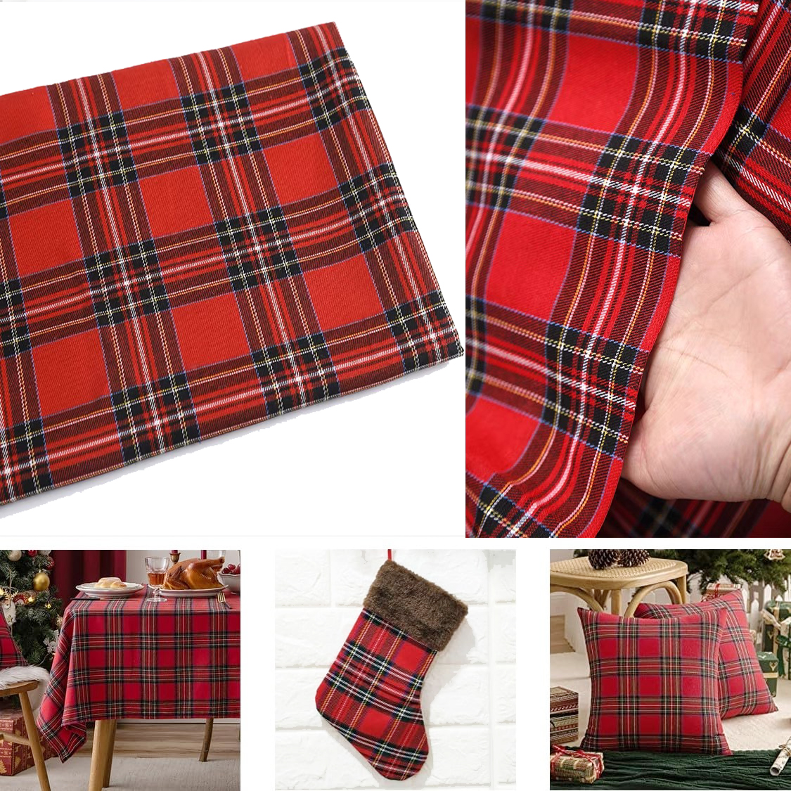 Christmas Plaid Fabric for DIY – Flannel Shirt Lined recenzja i cena