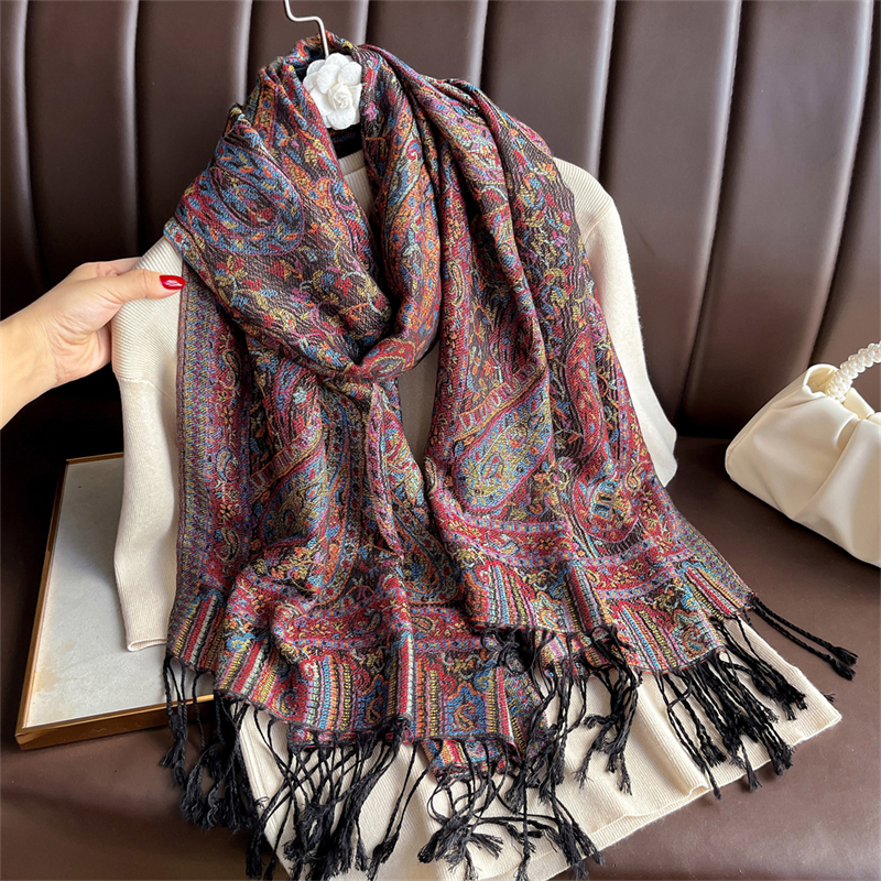 Luxury Embroidery Cashmere Win – Shawl Wrap Winter recenzja i cena