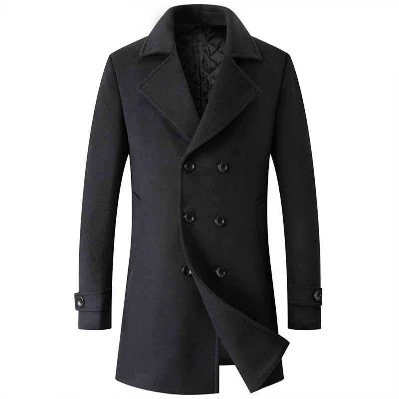 Double Breasted Coat Men Peaco – Wool Coat Peacoat recenzja i cena