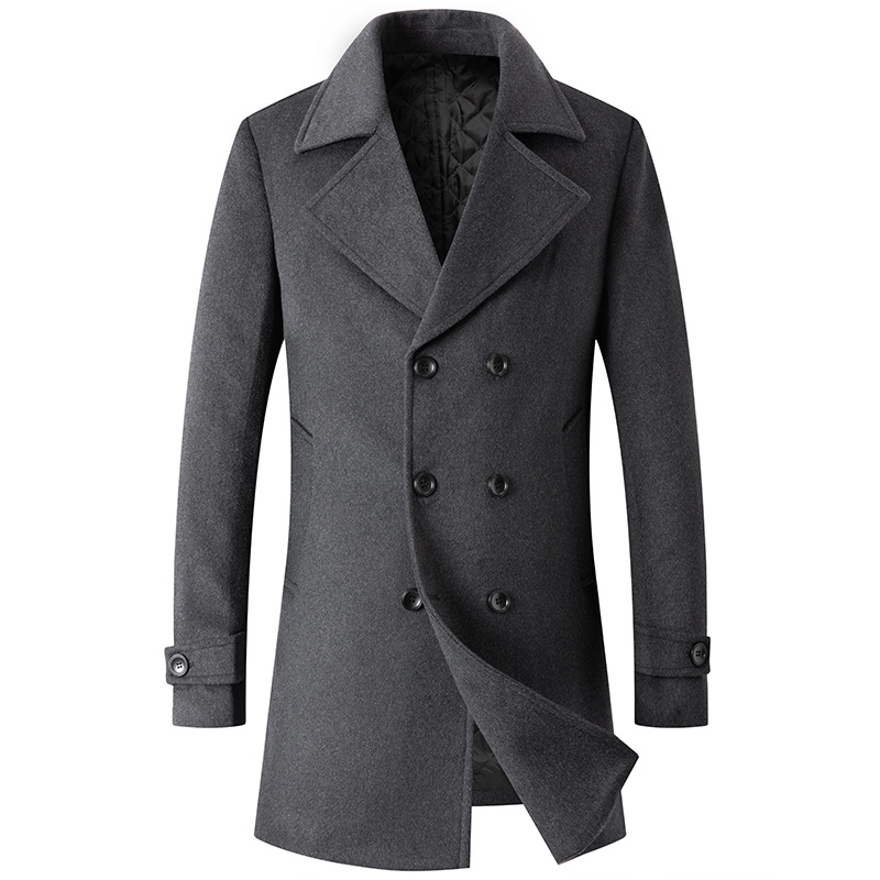 Double Breasted Coat Men Peaco – Wool Coat Peacoat recenzja i cena