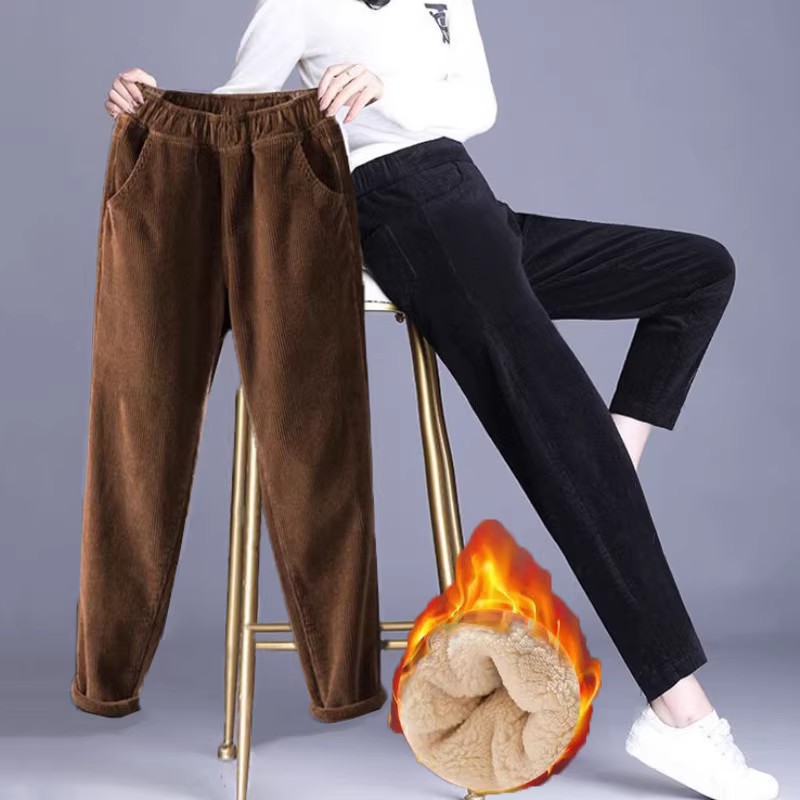 1pcs Women Autumn Winter Plush – Corduroy Pant Warm recenzja i cena